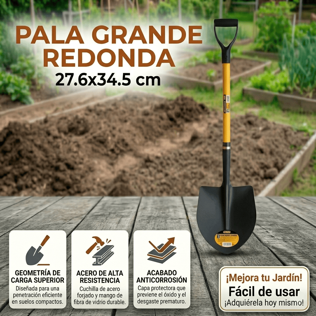 Pala Grande Redonda S518-12FY 27.6x34.5cm Banner Telcoges Ferretería Online