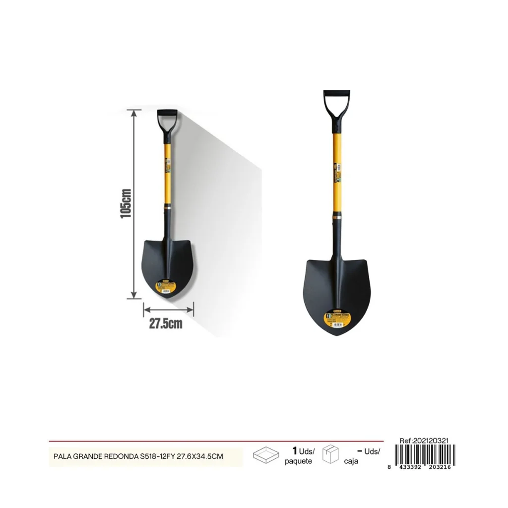 Pala Grande Redonda S518-12FY 27.6x34.5cm Telcoges Ferretería Online