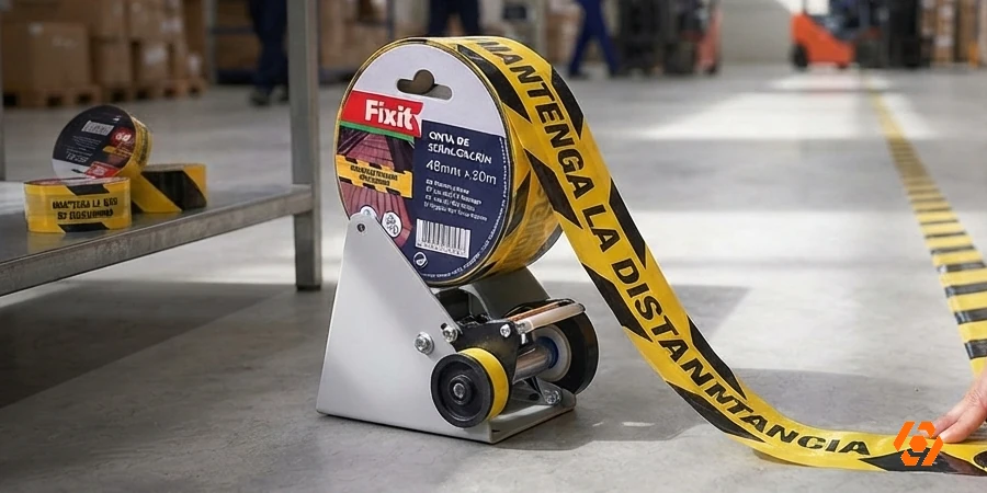 Cinta de señalización mantenga la distancia Fixit 48mmx50m para seguridad - Telcoges