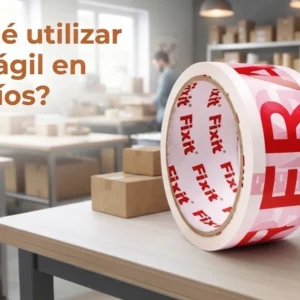 Optimiza tus envios con la caja de 24 uds de cinta fragil roja y blanca
