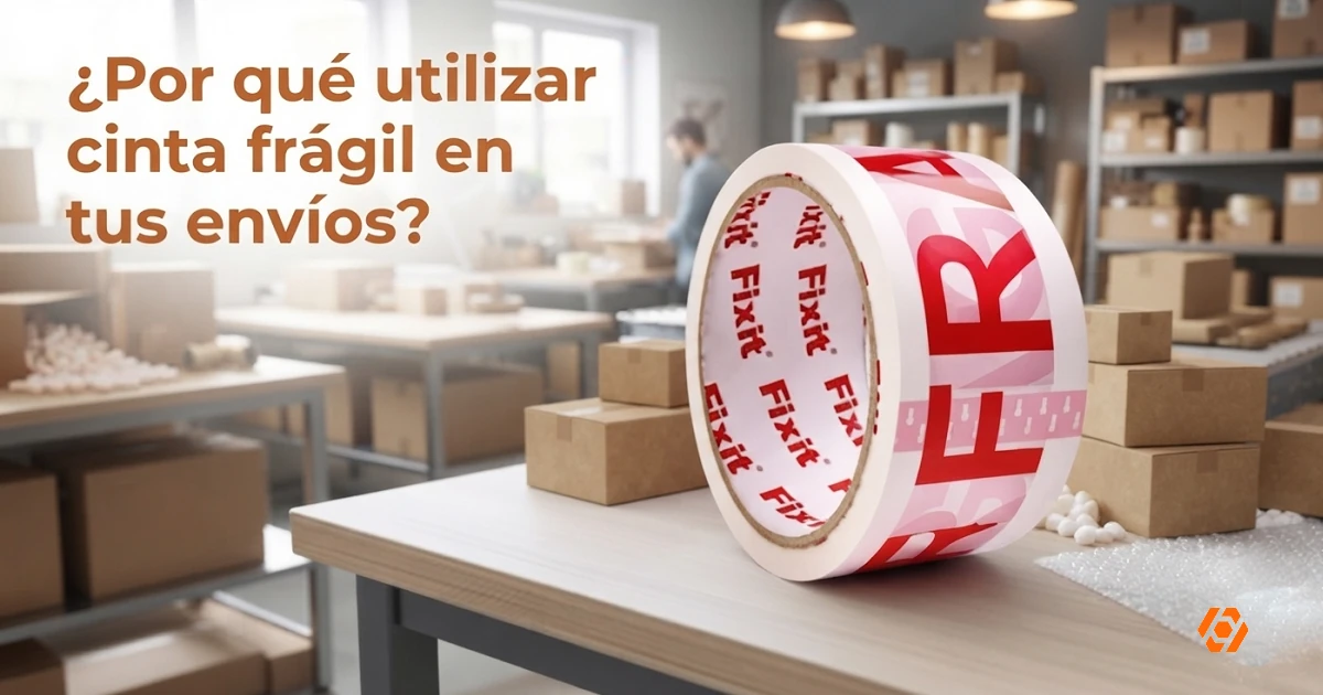 Optimiza tus envios con la caja de 24 uds de cinta fragil roja y blanca