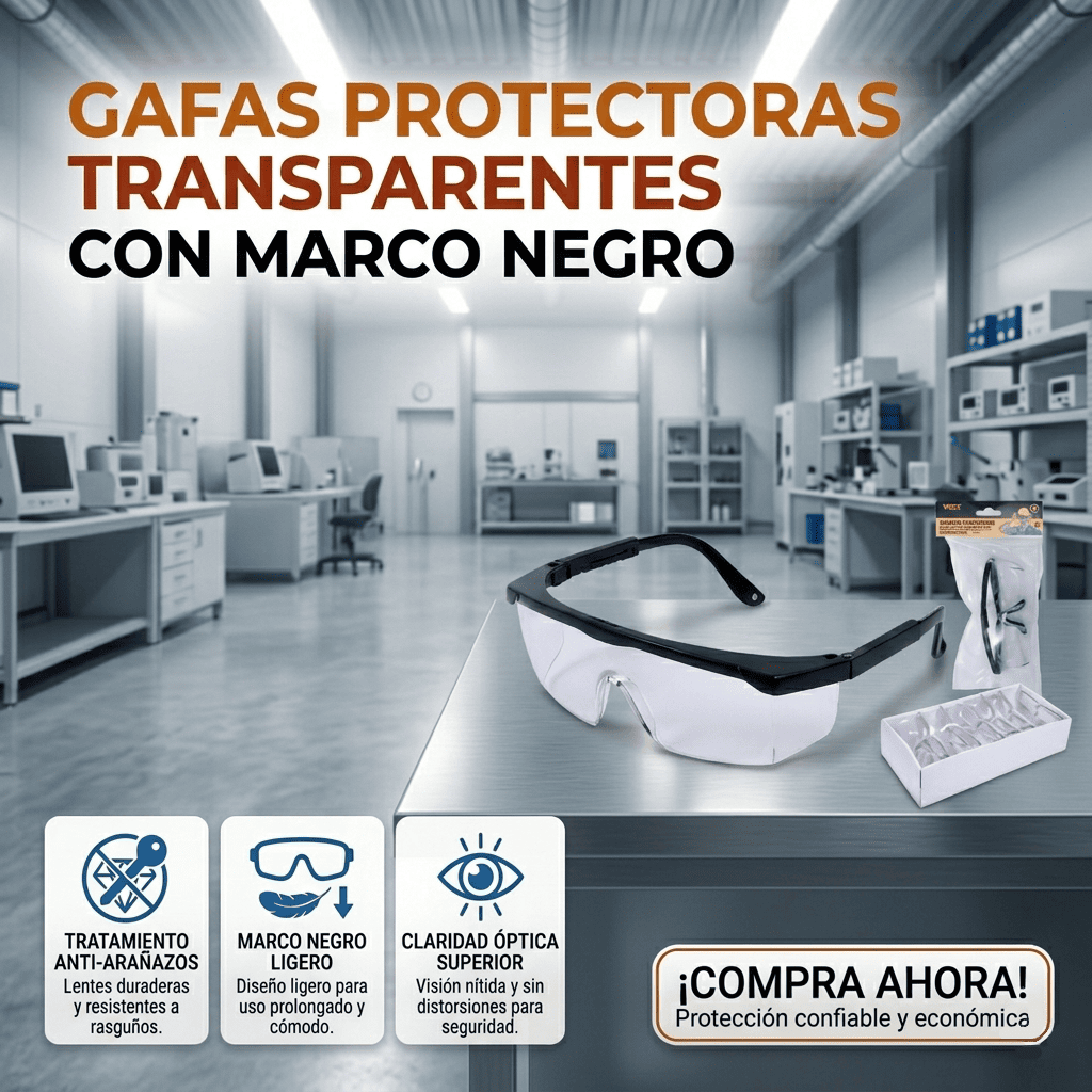 Gafas Protectoras Transparentes con Marco Negro Banner Telcoges Ferretería Online