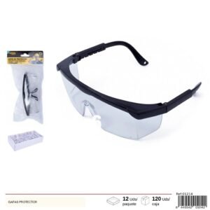 Gafas Protectoras transparentes con marco negro - Telcoges Ferretería Online