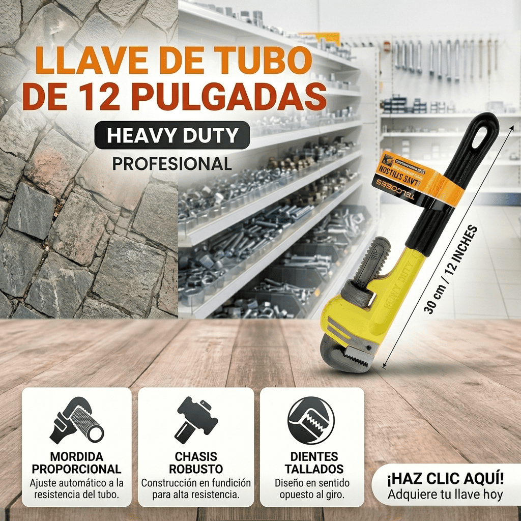 Llave de Tubo de 12 Pulgadas Banner Telcoges Ferretería Online